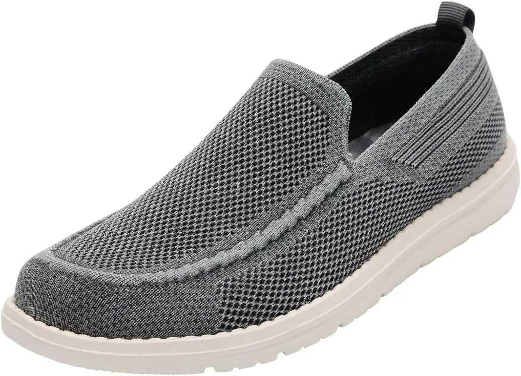 1TAZERO Men Wide Width Slip On Shoes Loafer with Arch Support Insoles Men Casual Shoes for Plantar Fasciiti with Arch Support