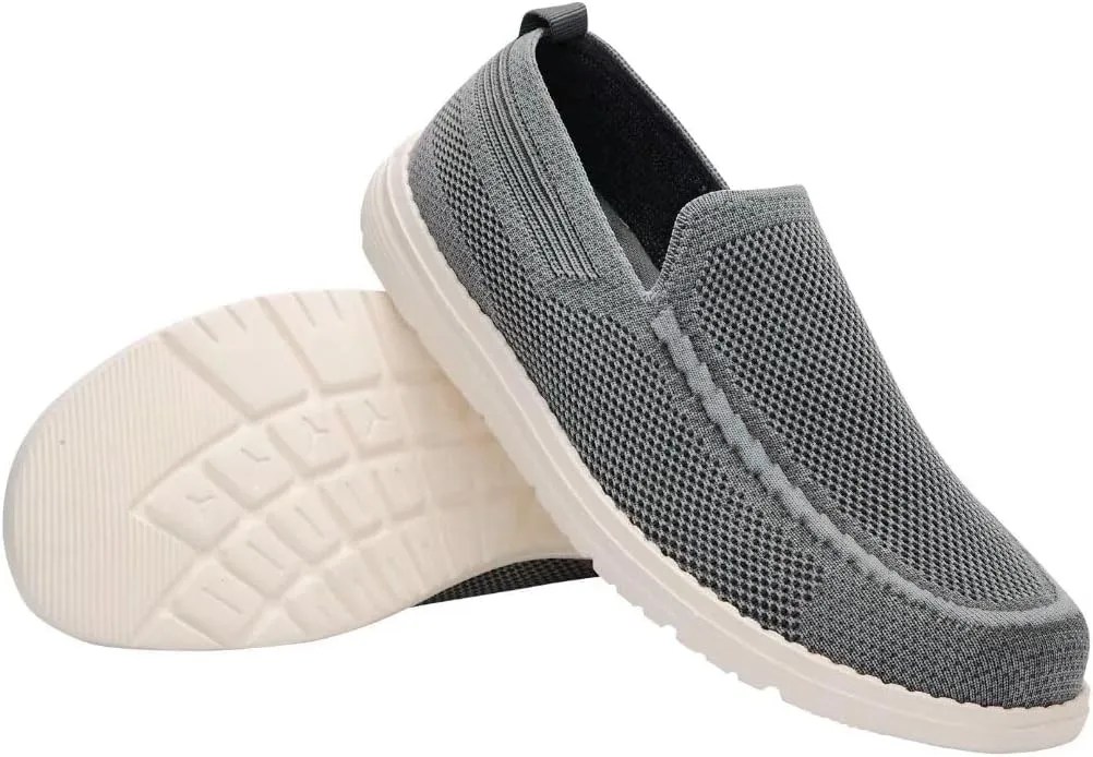 1TAZERO Men Wide Width Slip On Shoes Loafer with Arch Support Insoles Men Casual Shoes for Plantar Fasciiti with Arch Support