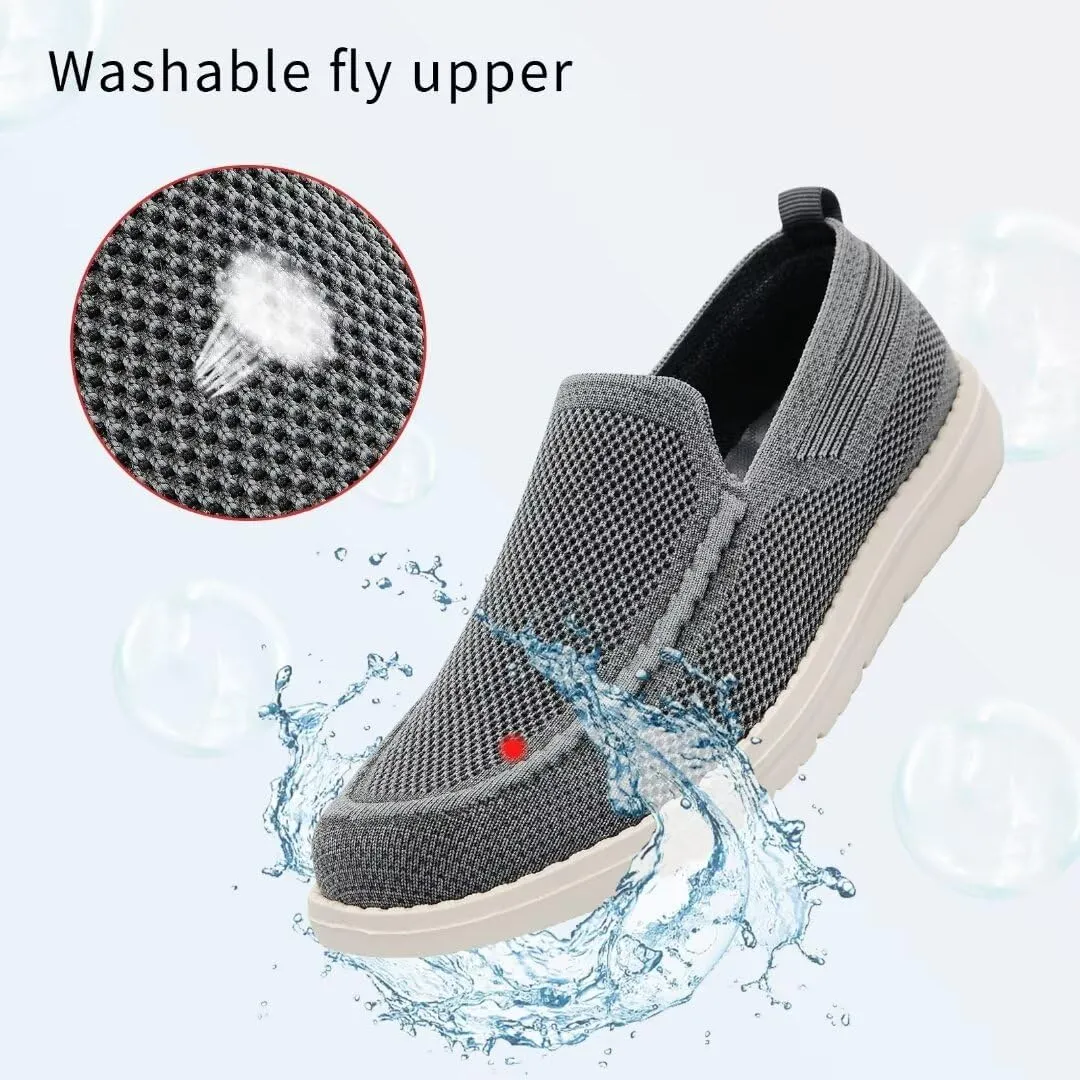 1TAZERO Men Wide Width Slip On Shoes Loafer with Arch Support Insoles Men Casual Shoes for Plantar Fasciiti with Arch Support