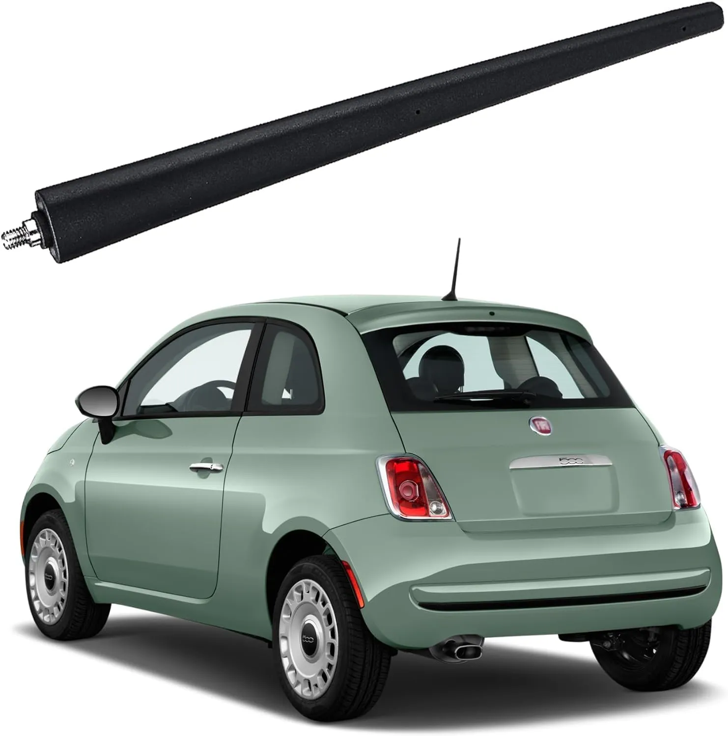 8 Inch Flat Antenna for Fiat 500 (2012-2019), Fiat 500 Antenna, Fiat Abarth 500 Antenna, Fiat 500 2012 2013 2014 2015 2016 2017 2018 2019 Antenna Mast, Black
