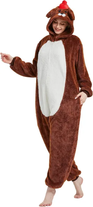 Adult Onesie Pajamas - Unisex Halloween Animal Costume Sleepwear for Men & Women - Comfy & Fun Cosplay Outfit