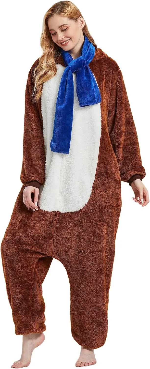 Adult Onesie Pajamas - Unisex Halloween Animal Costume Sleepwear for Men & Women - Comfy & Fun Cosplay Outfit