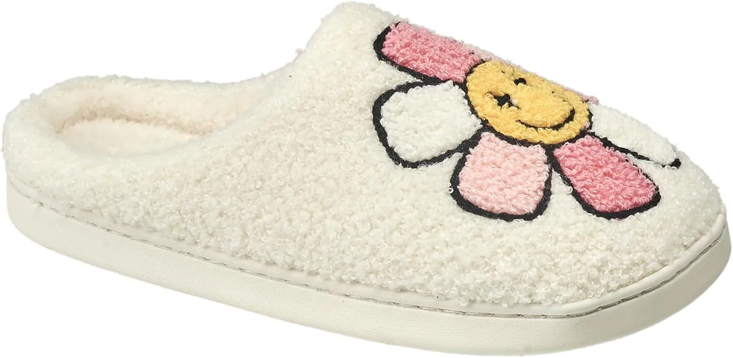 AEROPOSTALE Women's Slippers - Fuzzy Cushioned Comfort Slip-On House Shoes Clog Slipper, Indoor Outdoor Slippers - Printed Design- Slippers for Women