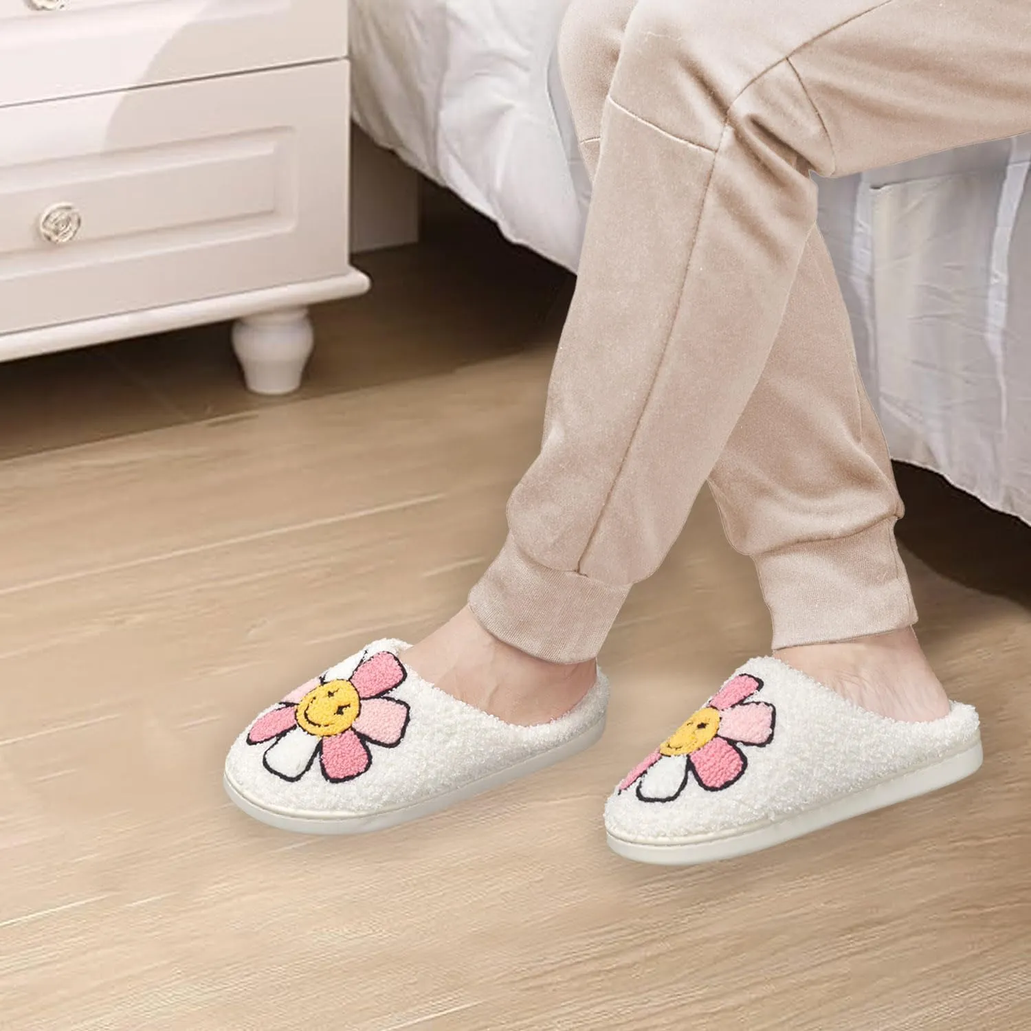 AEROPOSTALE Women's Slippers - Fuzzy Cushioned Comfort Slip-On House Shoes Clog Slipper, Indoor Outdoor Slippers - Printed Design- Slippers for Women