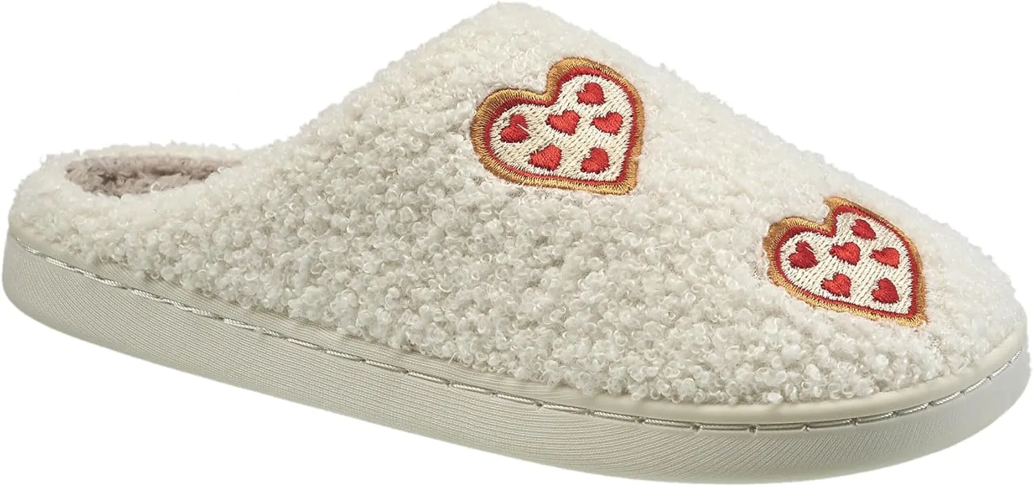 AEROPOSTALE Women's Slippers - Fuzzy Cushioned Comfort Slip-On House Shoes Clog Slipper, Indoor Outdoor Slippers - Printed Design- Slippers for Women