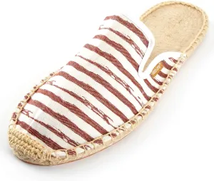 Alexis Leroy Men's Closed Toe Classic Stripe Flat Espadrille Mules