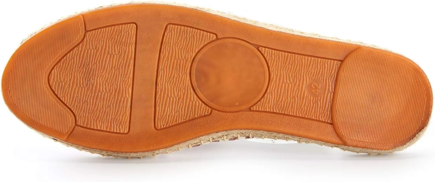 Alexis Leroy Men's Closed Toe Classic Stripe Flat Espadrille Mules