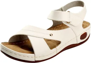 Alexis Leroy Summer Ankle Strap Comfort Sole Open Toe Flat Women's Sandals