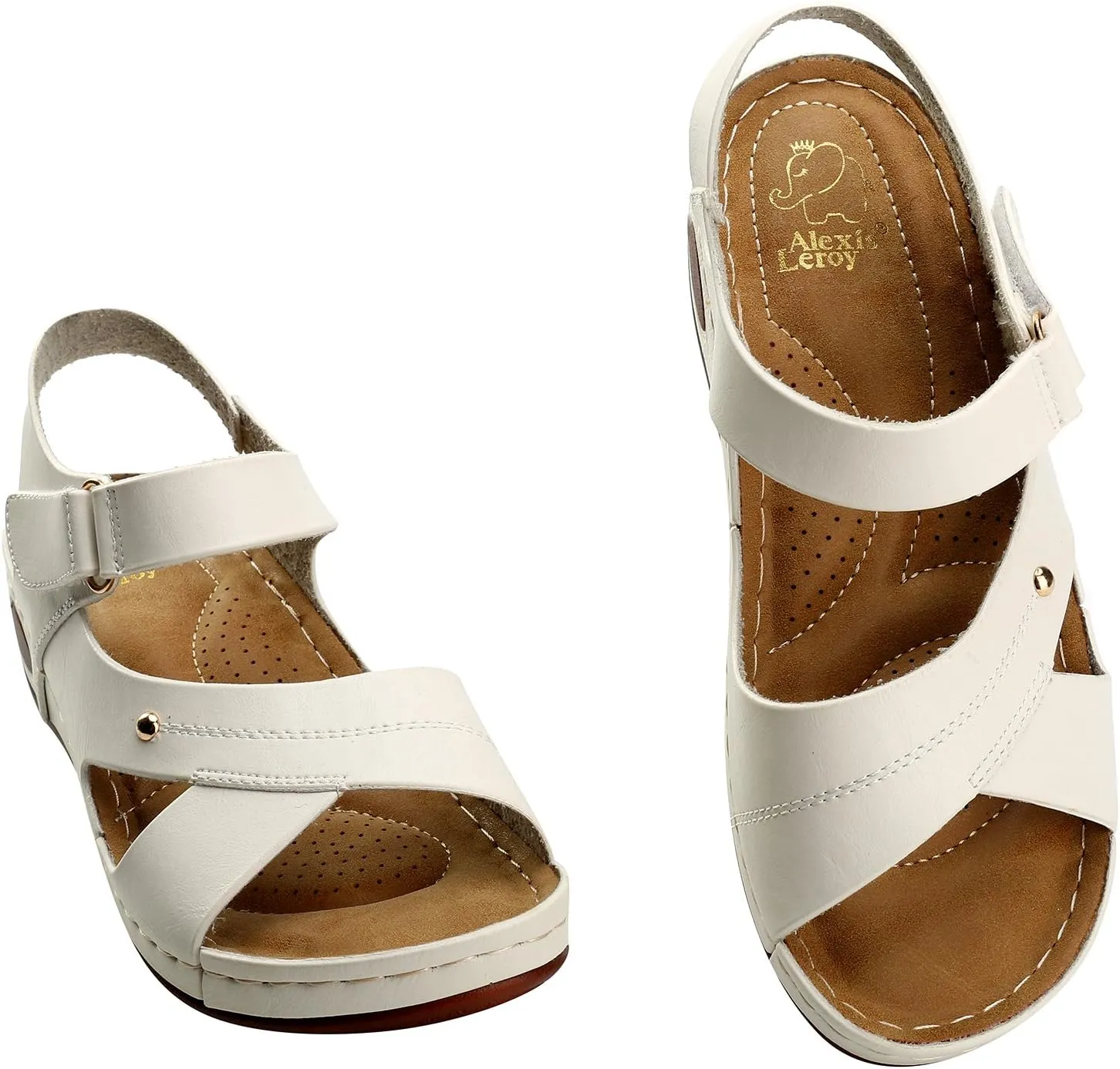 Alexis Leroy Summer Ankle Strap Comfort Sole Open Toe Flat Women's Sandals