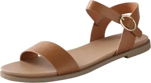 Ankis Flat sandals for Women Open Toe Comfy Women's Flats Tan Black White Sandals for Dressy Work Daily