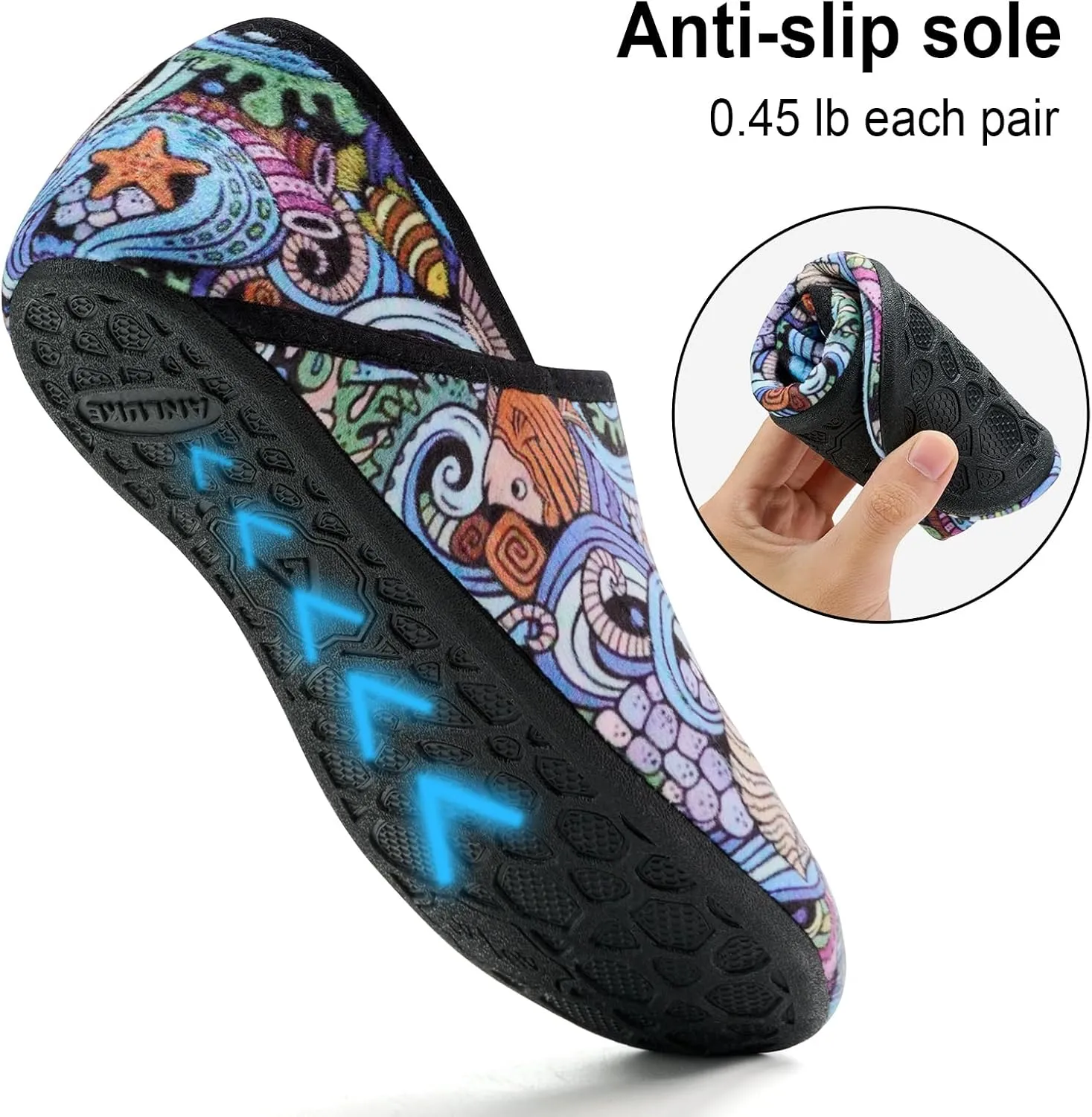 ANLUKE Slipper for Women Men Slipper Socks Fuzzy House Shoes Rubber Sole Slip On Soft-Lightweight Non Slip Indoor/Outdoor