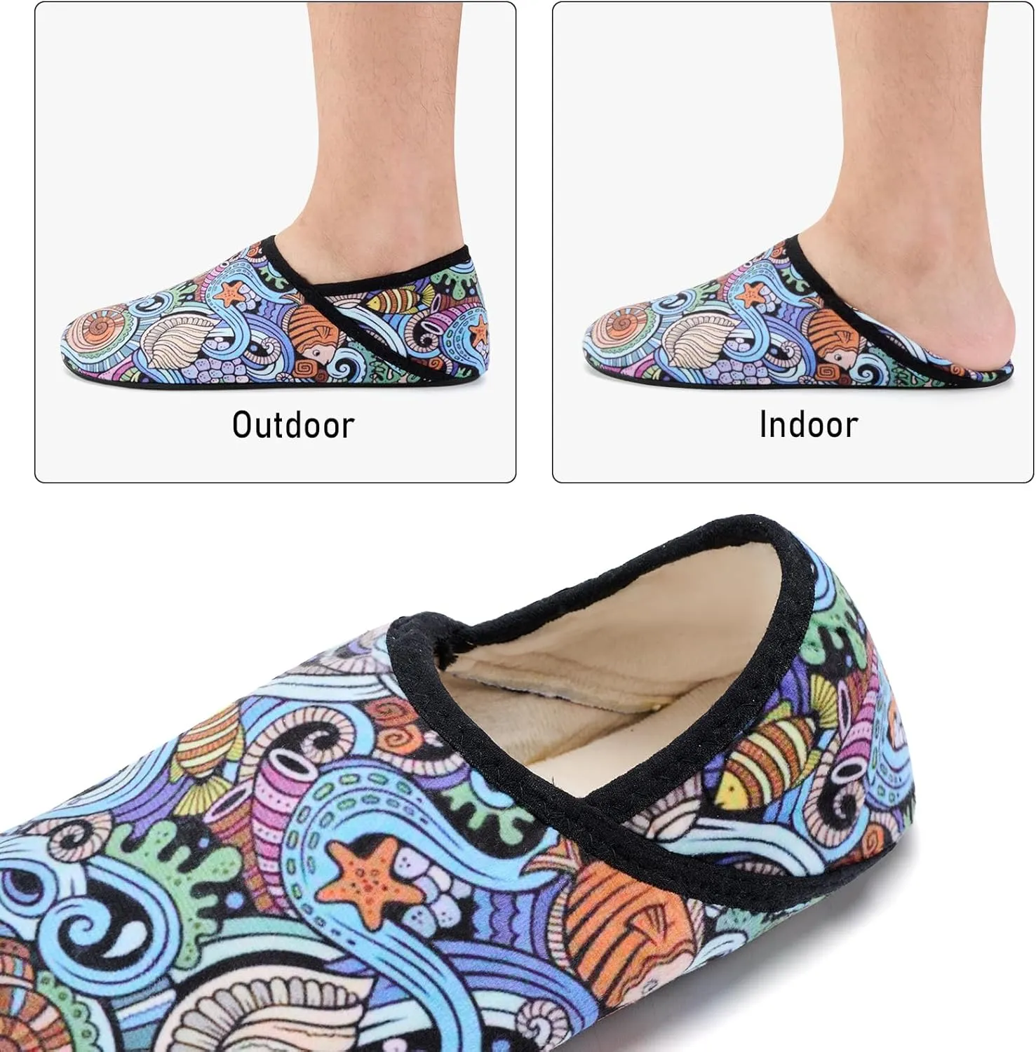 ANLUKE Slipper for Women Men Slipper Socks Fuzzy House Shoes Rubber Sole Slip On Soft-Lightweight Non Slip Indoor/Outdoor