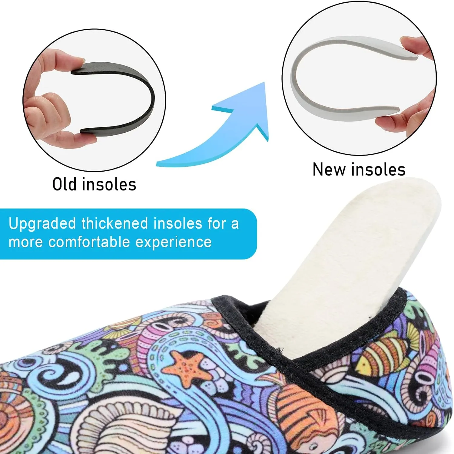 ANLUKE Slipper for Women Men Slipper Socks Fuzzy House Shoes Rubber Sole Slip On Soft-Lightweight Non Slip Indoor/Outdoor