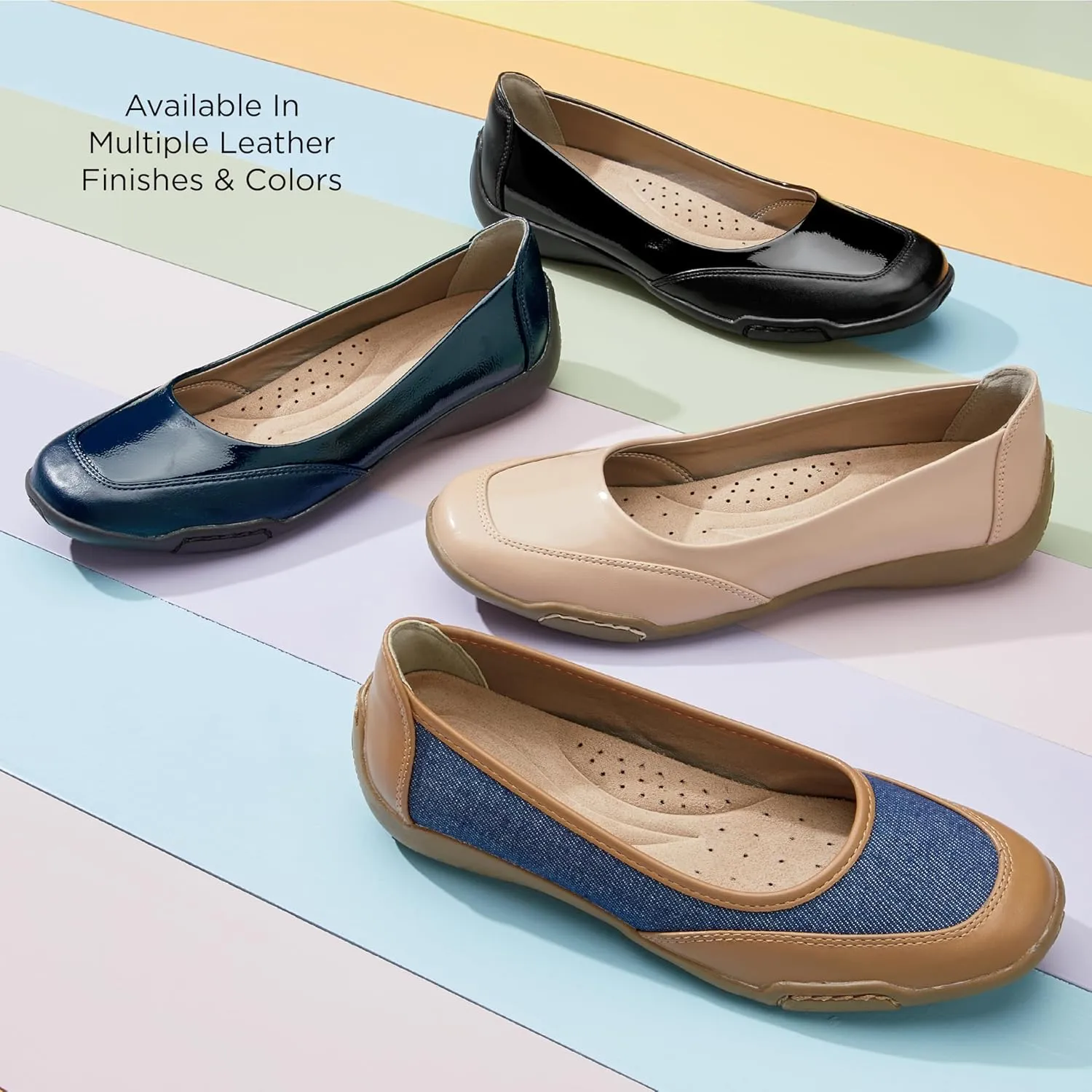 ARRAY Women's Cascade Two-Tone Comfort Flat with Rubber Sole