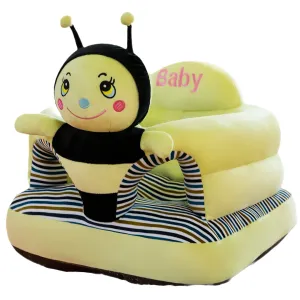 Baby Support Seat, Cute Baby Sofa Chair for Sitting Up, Comfy Plush Infant Seats (Honeybee,W17.5 x H17.5)