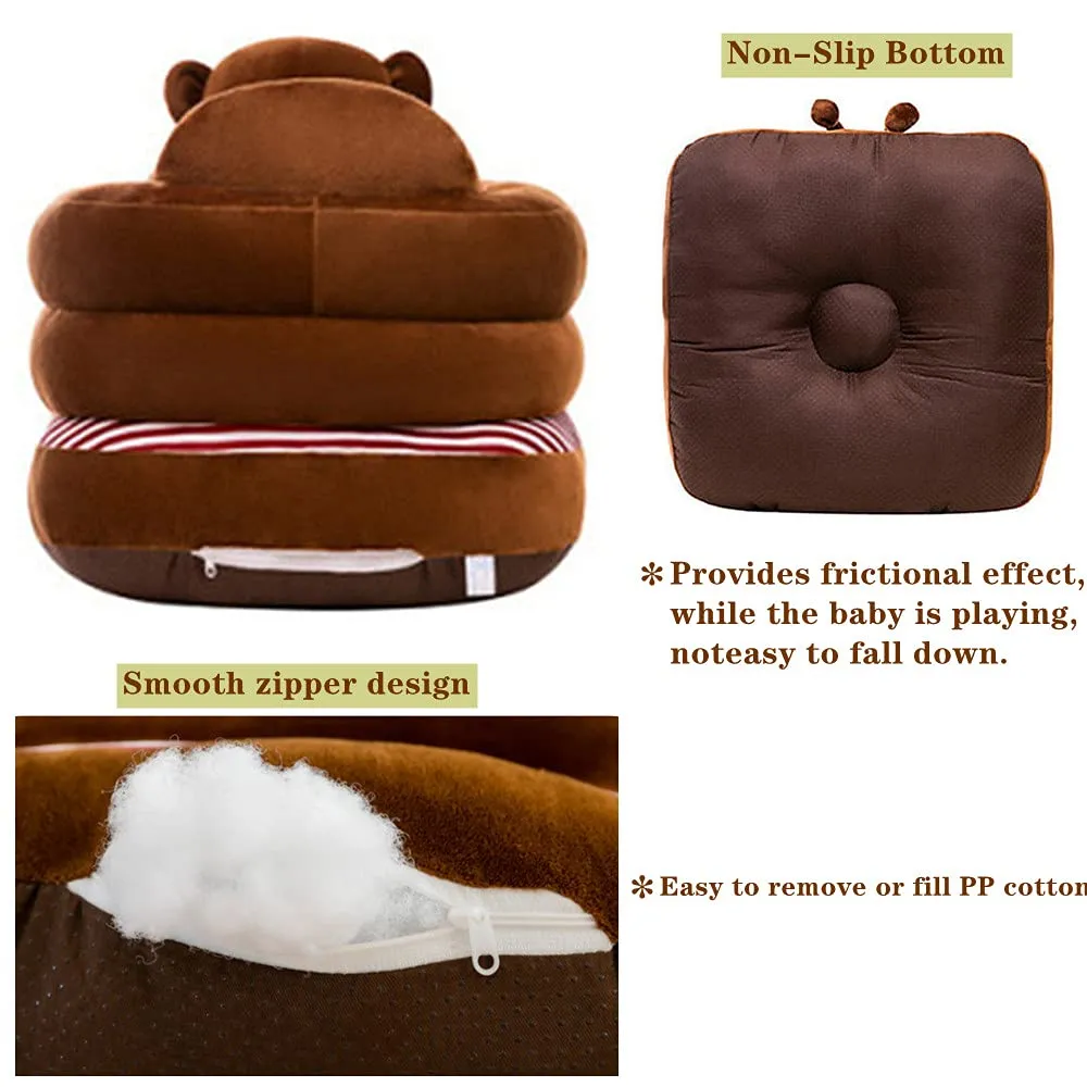 Baby Support Seat, Cute Baby Sofa Chair for Sitting Up, Comfy Plush Infant Seats (Honeybee,W17.5 x H17.5)