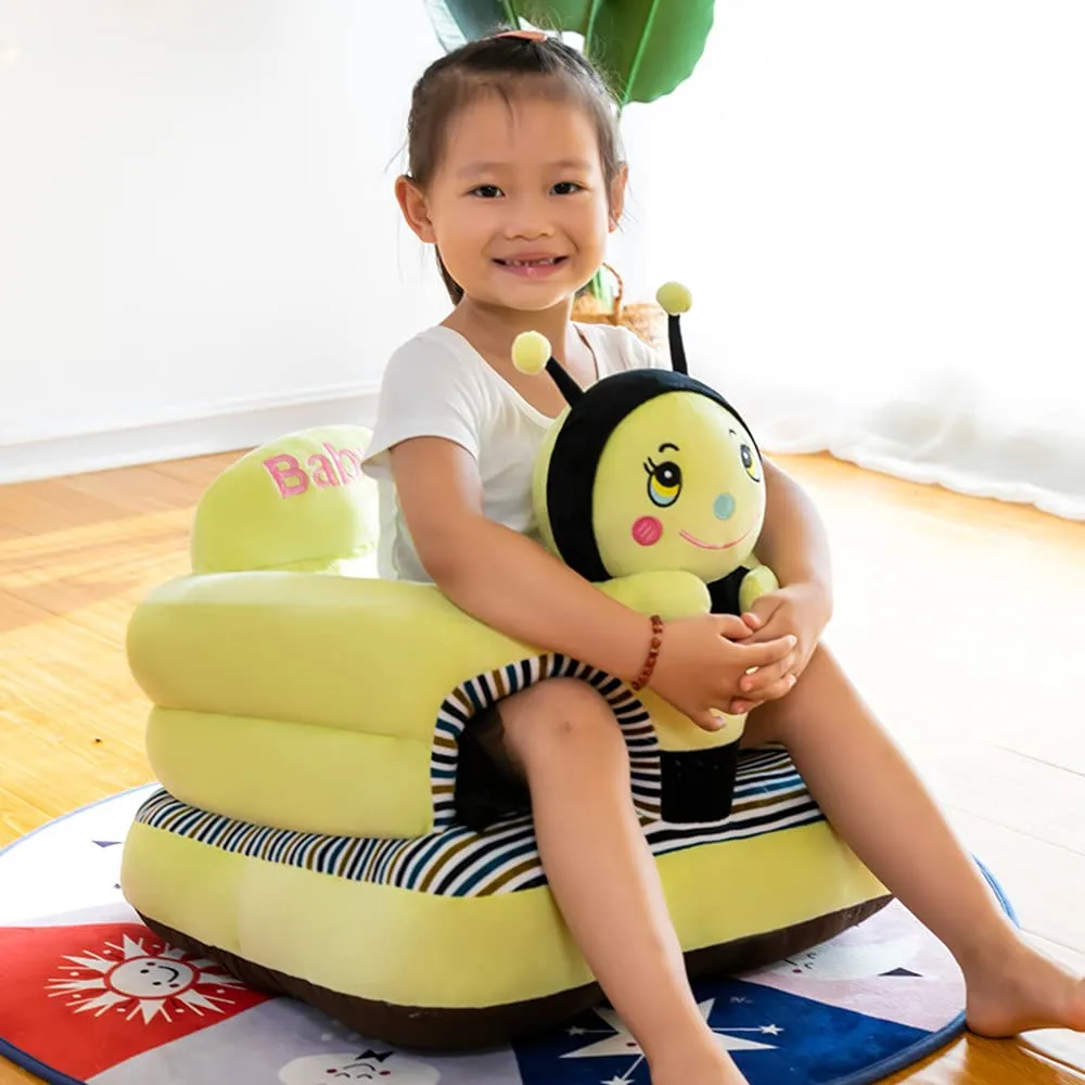 Baby Support Seat, Cute Baby Sofa Chair for Sitting Up, Comfy Plush Infant Seats (Honeybee,W17.5 x H17.5)