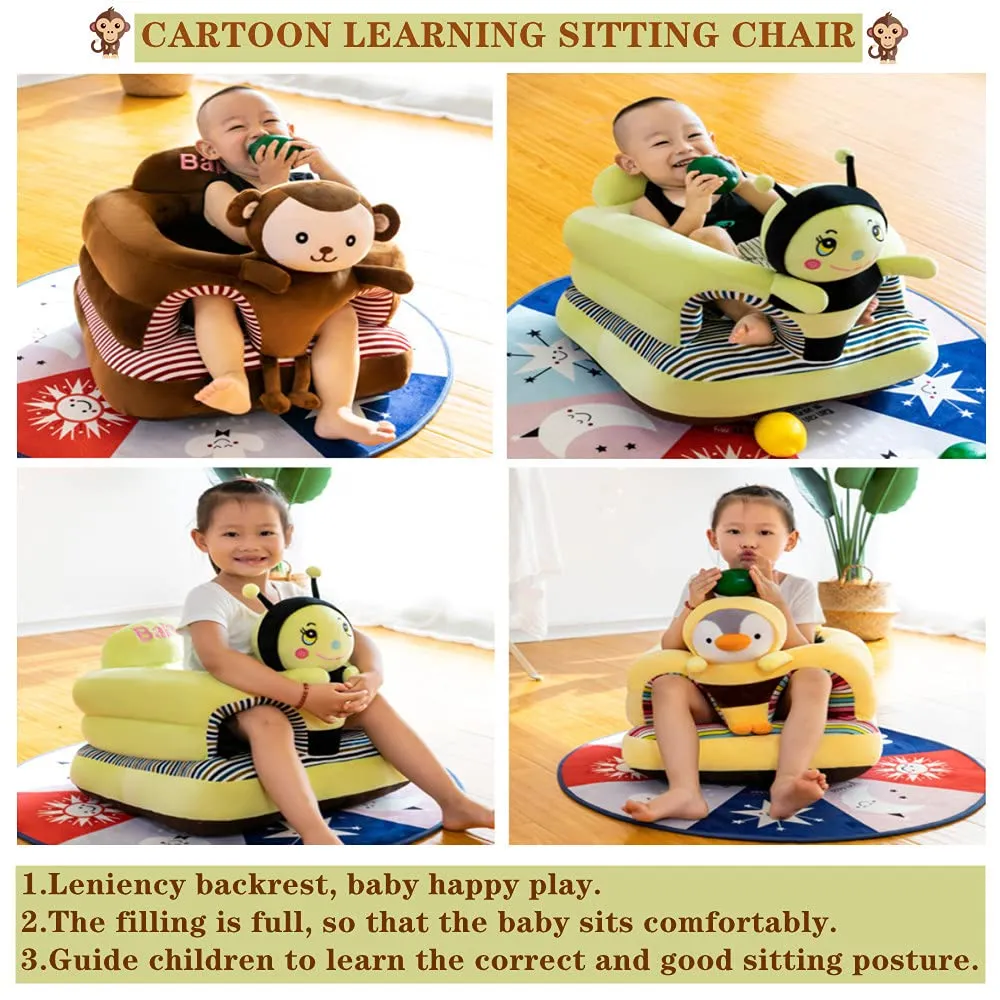 Baby Support Seat, Cute Baby Sofa Chair for Sitting Up, Comfy Plush Infant Seats (Honeybee,W17.5 x H17.5)