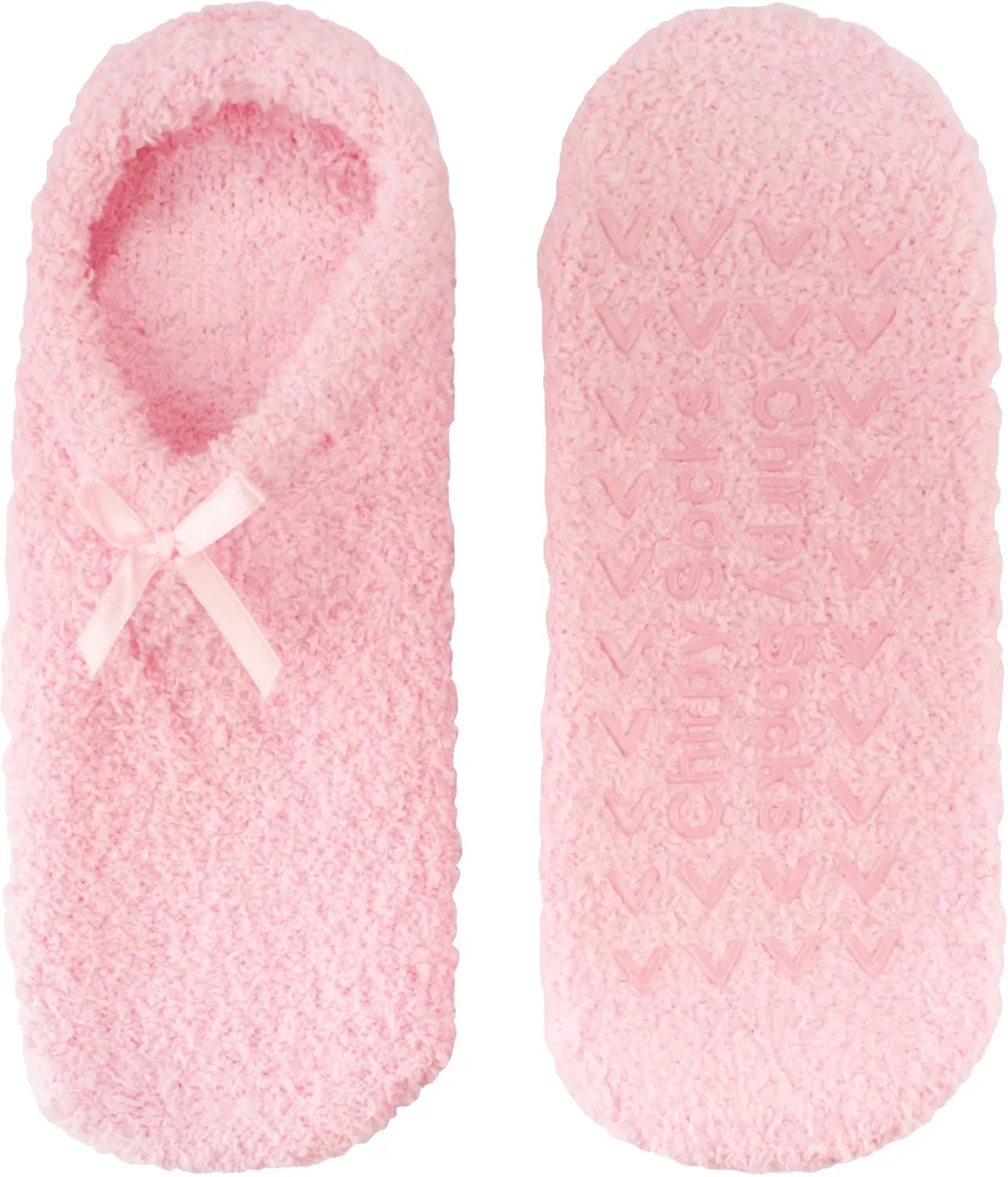 BambooMN Women's Soft Breathable Fuzzy Cozy Footies Travel Home Socks with Non-Skid Bottom