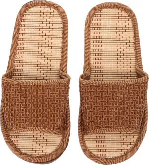 BESPORTBLE Summer Rattan Slippers for Women Comfortable Flat Bottom Slides Breathable Liner Lightweight and Easy to Wear for Home