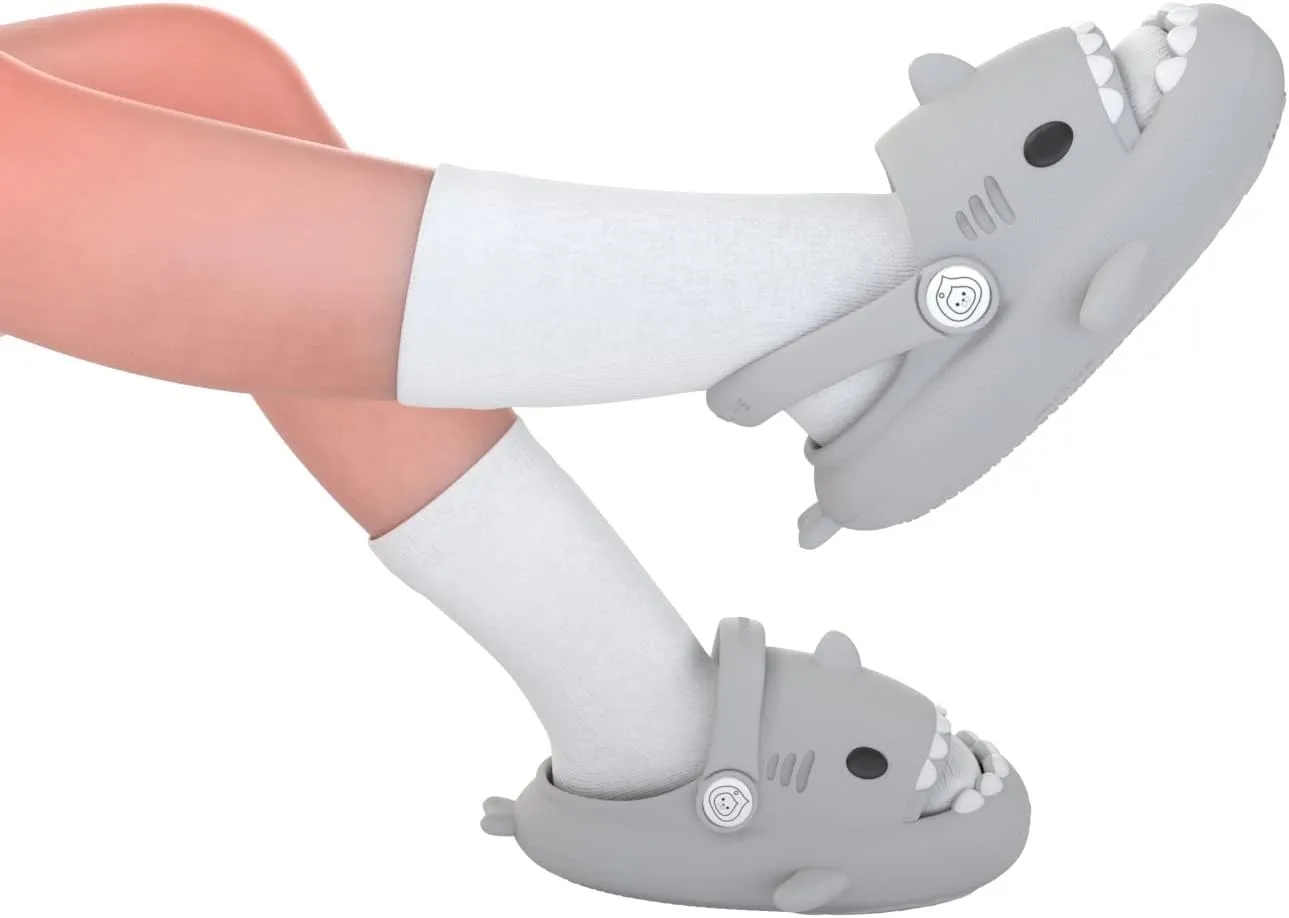 ChayChax Boys Girl Cloud Shark Slides Non-Slip Novelty Open Toe Sandals Extremely Comfy Cushioned Thick Sole Cute Cartoon Shower Slippers Indoor & Outdoor