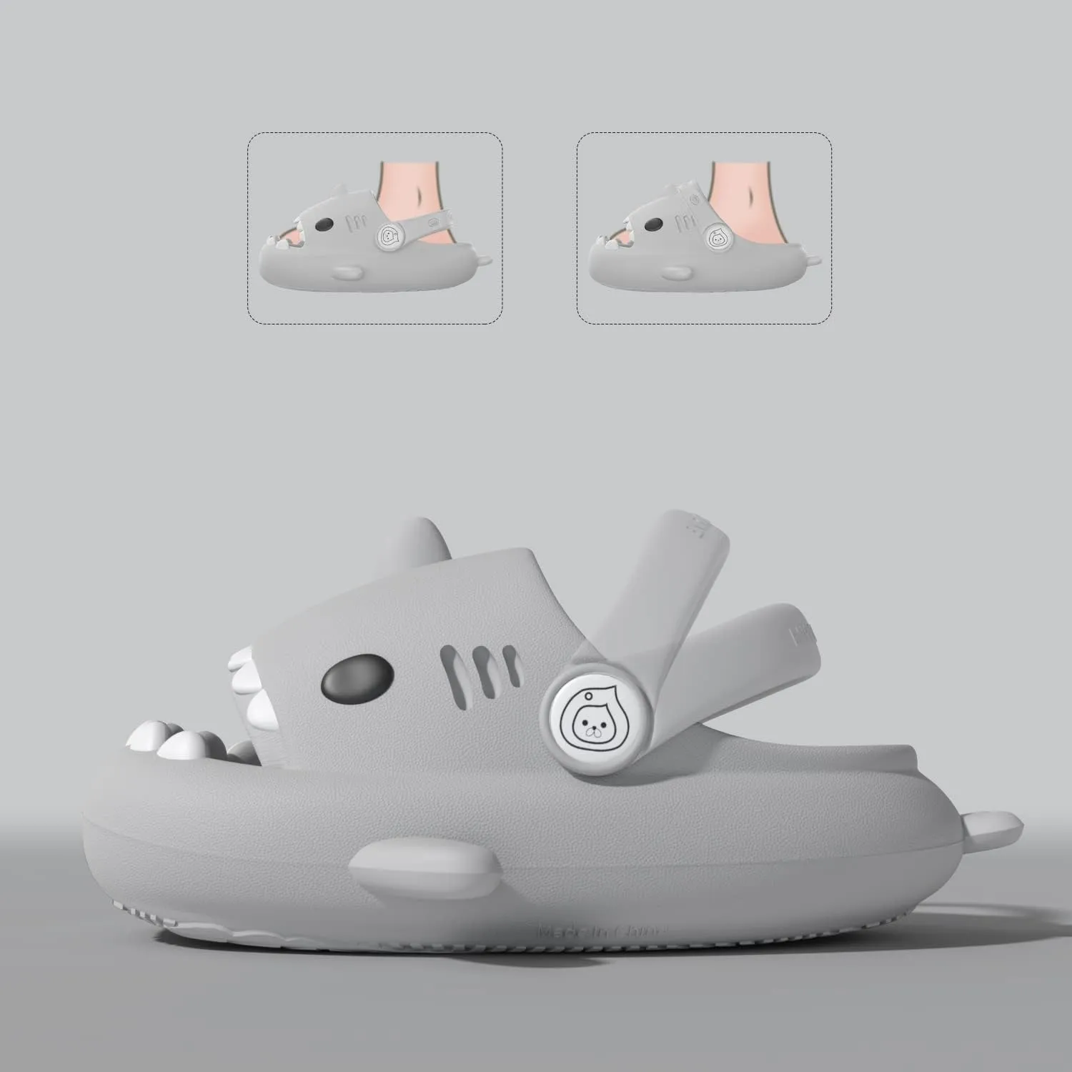ChayChax Boys Girl Cloud Shark Slides Non-Slip Novelty Open Toe Sandals Extremely Comfy Cushioned Thick Sole Cute Cartoon Shower Slippers Indoor & Outdoor