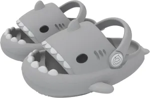 ChayChax Boys Girl Cloud Shark Slides Non-Slip Novelty Open Toe Sandals Extremely Comfy Cushioned Thick Sole Cute Cartoon Shower Slippers Indoor & Outdoor