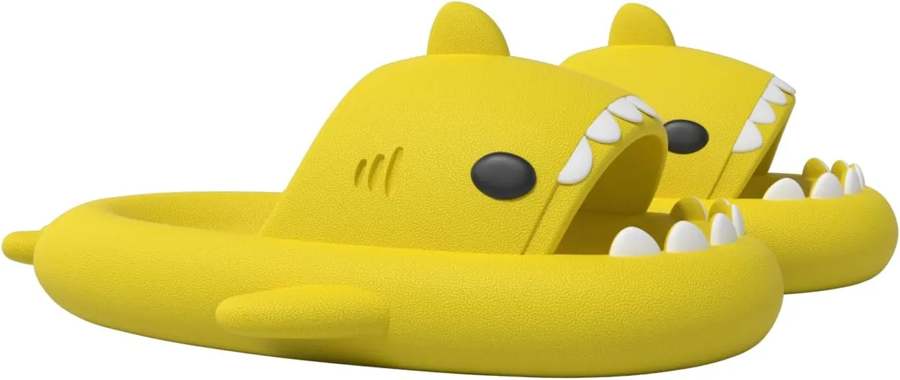 ChayChax Boys Girl Cloud Shark Slides Non-Slip Novelty Open Toe Sandals Extremely Comfy Cushioned Thick Sole Cute Cartoon Shower Slippers Indoor & Outdoor