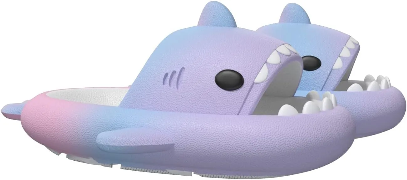 ChayChax Boys Girl Cloud Shark Slides Non-Slip Novelty Open Toe Sandals Extremely Comfy Cushioned Thick Sole Cute Cartoon Shower Slippers Indoor & Outdoor