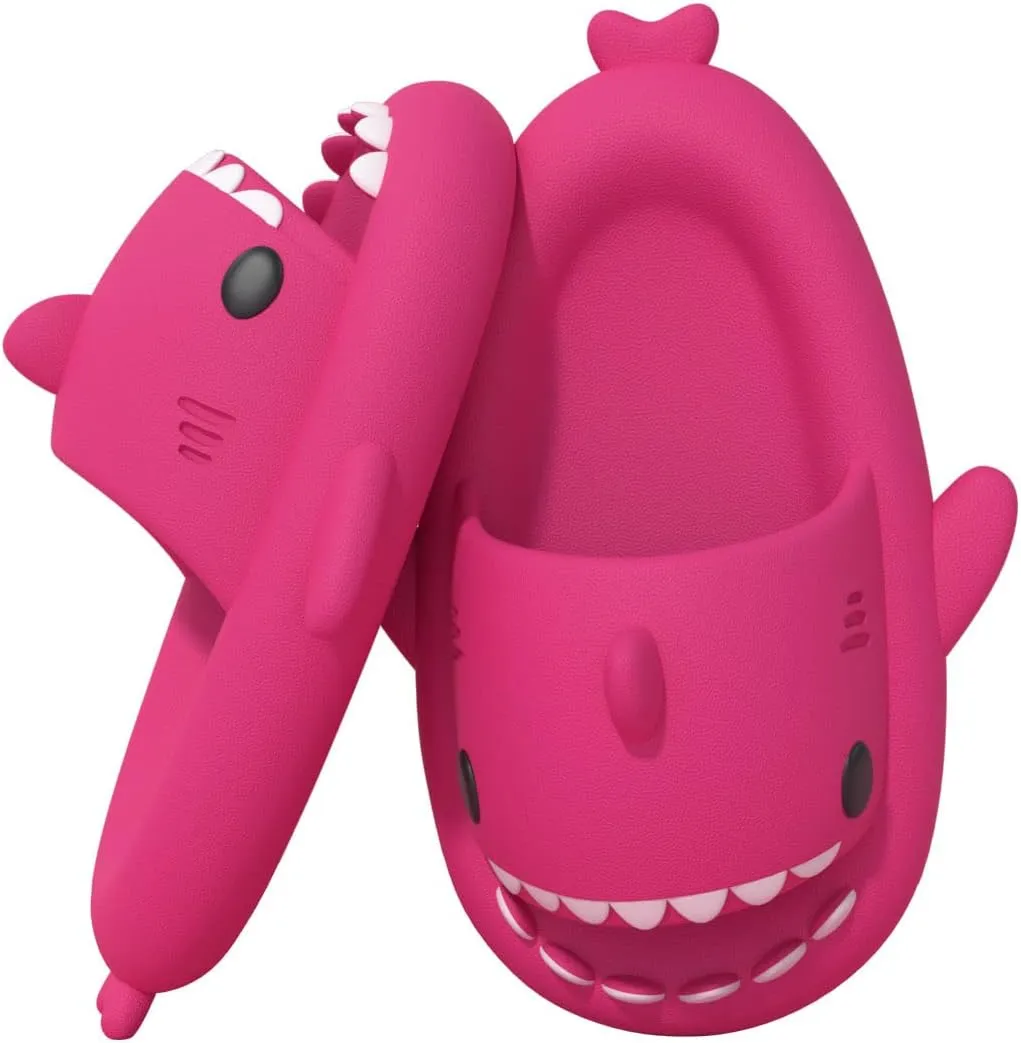 ChayChax Boys Girl Cloud Shark Slides Non-Slip Novelty Open Toe Sandals Extremely Comfy Cushioned Thick Sole Cute Cartoon Shower Slippers Indoor & Outdoor