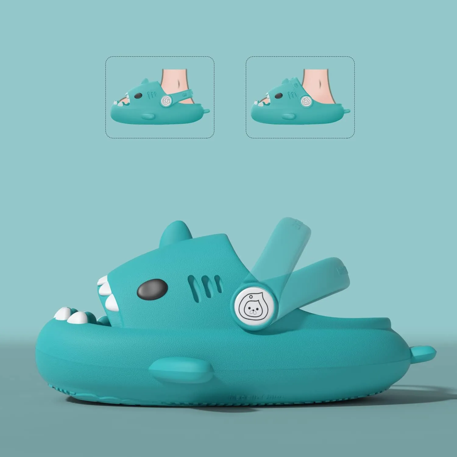 ChayChax Boys Girl Cloud Shark Slides Non-Slip Novelty Open Toe Sandals Extremely Comfy Cushioned Thick Sole Cute Cartoon Shower Slippers Indoor & Outdoor