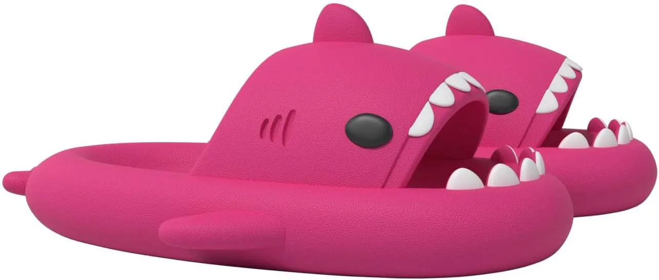 ChayChax Boys Girl Cloud Shark Slides Non-Slip Novelty Open Toe Sandals Extremely Comfy Cushioned Thick Sole Cute Cartoon Shower Slippers Indoor & Outdoor