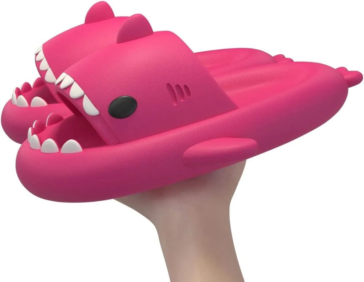 ChayChax Boys Girl Cloud Shark Slides Non-Slip Novelty Open Toe Sandals Extremely Comfy Cushioned Thick Sole Cute Cartoon Shower Slippers Indoor & Outdoor