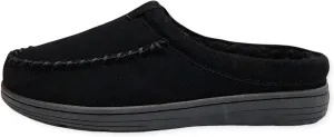 Clarks Men's Open Back Suede Sherpa Lined Clog Slippers, JMH2062 - Indoor/Outdoor Slip-Ons - Comfy & Durable Slides with Soft Plush Lining Cushioned Footbed & Gripped Rubber Outsoles (12 M US,Black)