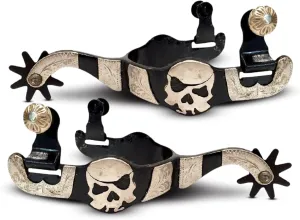 Colorado Saddlery The Deadwood Spurs for Men - Black Steel, Stylish Boot Spurs with 1-1/4" Eight Point Rowels - Perfect for Trail Riding, Horse Tack, Outfitting - Comes in a Pair