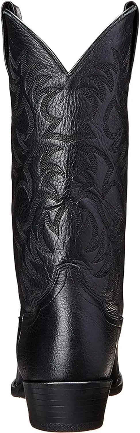 Cowboy Boots for Men Pointy Toe Men's Western Boots Cowgirl Boots Mid Calf Boots Knee High Embroidered Chunky Heel Boot