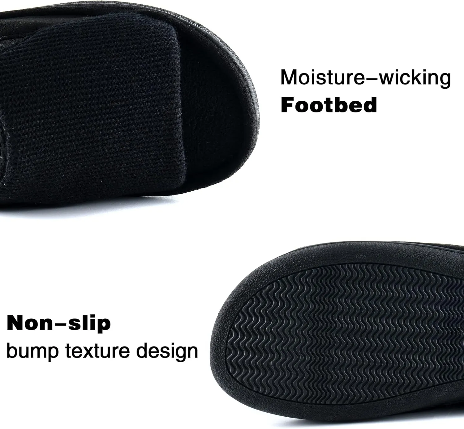 Cozy Men's Open Toe House Slippers Memory Foam,Comfy Slip On Indoor Slippers for Men Breathable, Non-Slip Soft Bedroom Home Slippers Lightweight