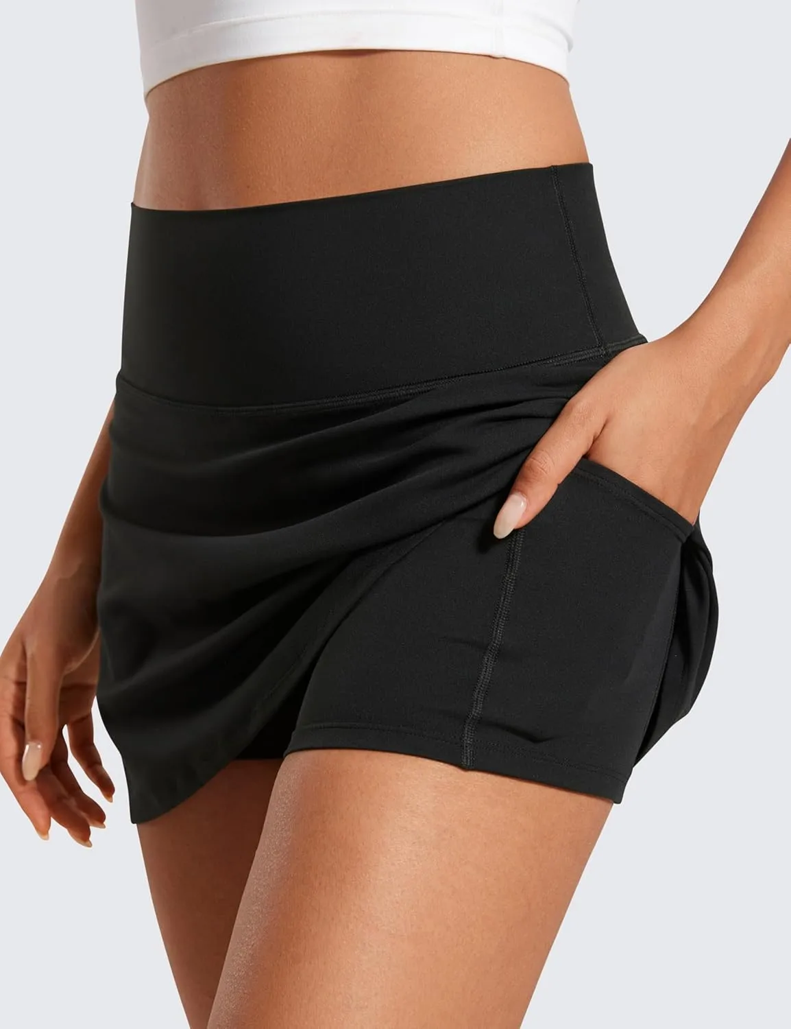CRZ YOGA Butterluxe Skirts for Women High Waisted A Line Tennis Golf Athletic Casual Skorts with Pockets