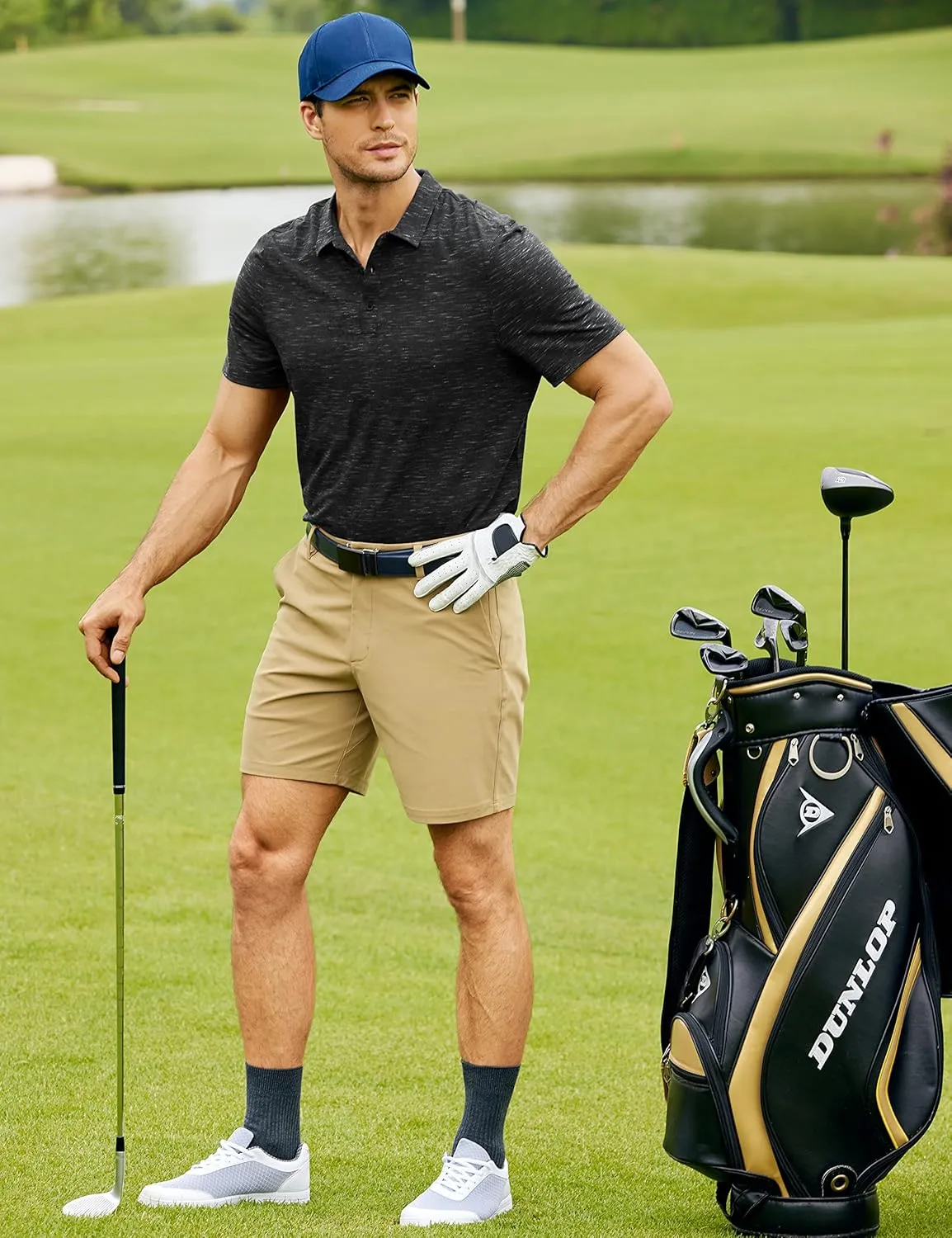 CRZ YOGA Men's All Day Comfy Golf Shorts - 7"/9" Stretch Lightweight Flat Front for Casual Work with Pockets