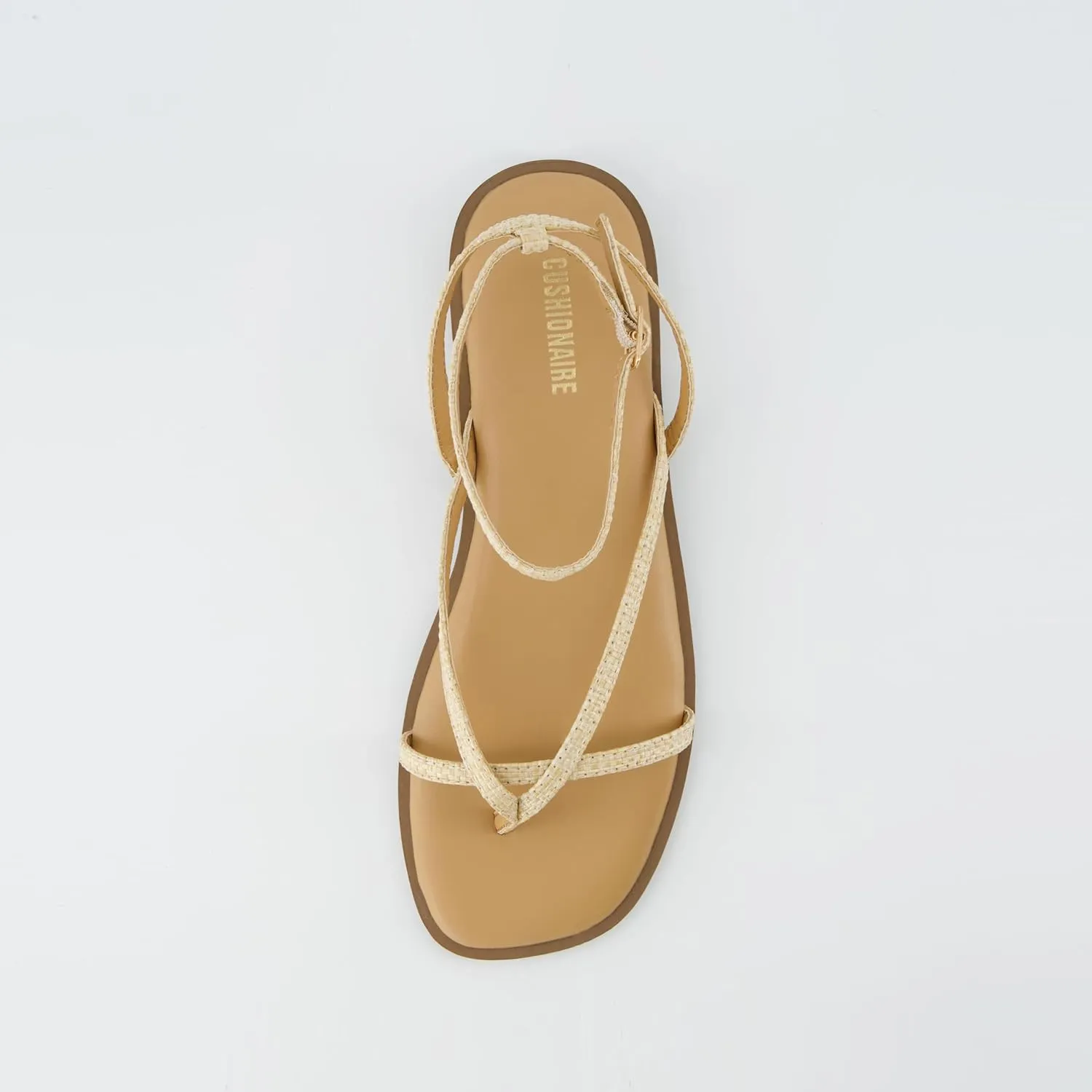 CUSHIONAIRE Women's Vida strappy flat sandal  Memory Foam and Wide Widths Available