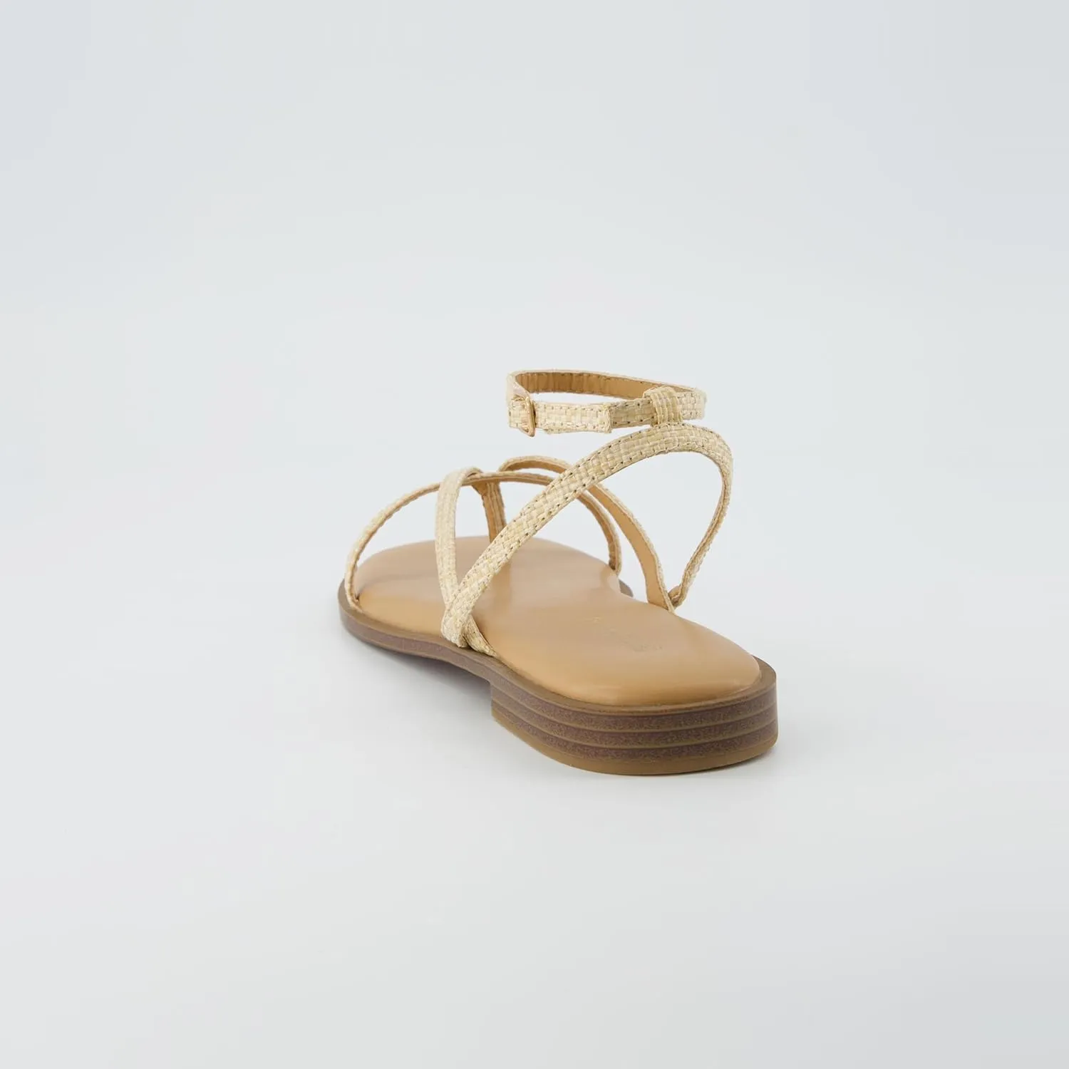 CUSHIONAIRE Women's Vida strappy flat sandal  Memory Foam and Wide Widths Available