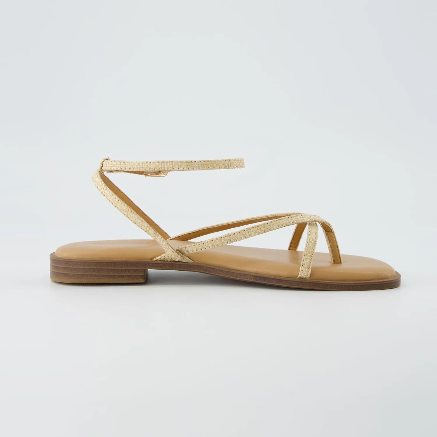 CUSHIONAIRE Women's Vida strappy flat sandal  Memory Foam and Wide Widths Available