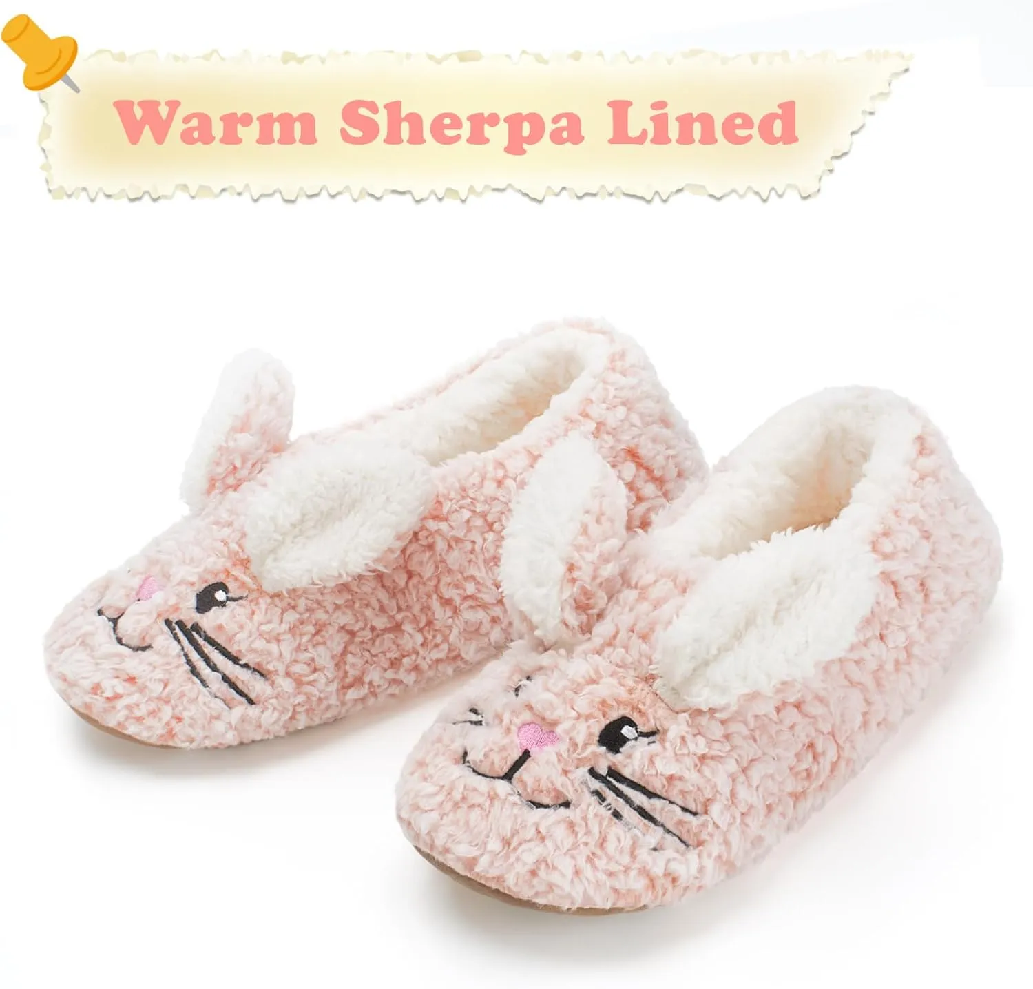 Cute Animal House Slippers, Warm Fuzzy Slipper Socks with Grippers Non Slip, Cozy Funny Gifts