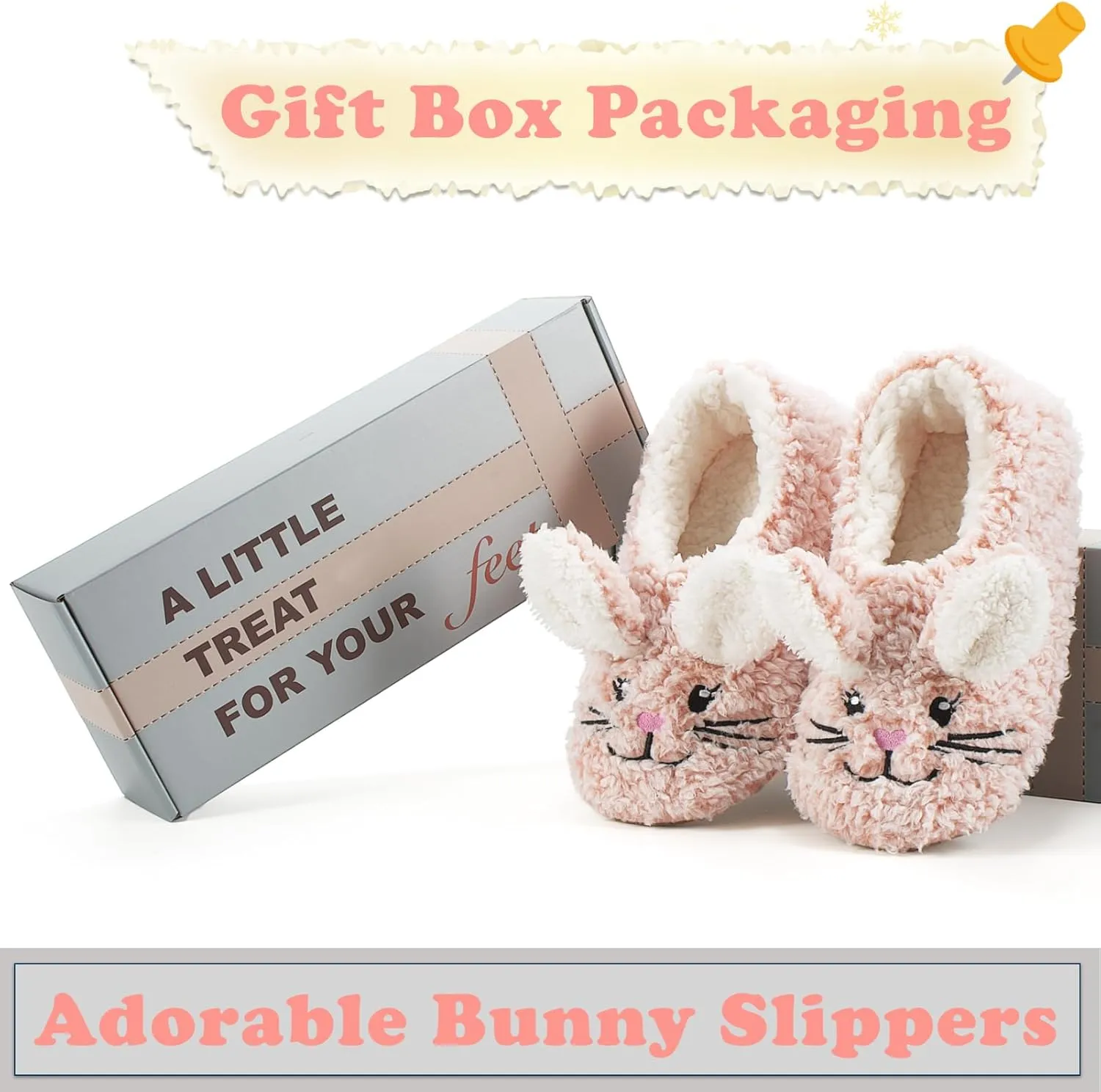 Cute Animal House Slippers, Warm Fuzzy Slipper Socks with Grippers Non Slip, Cozy Funny Gifts