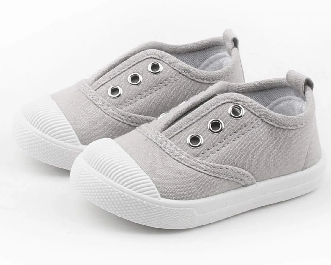 DADAWEN Boy's Girl's Candy Color Canvas Slip-On Lightweight Sneakers Cute Casual Running Shoes