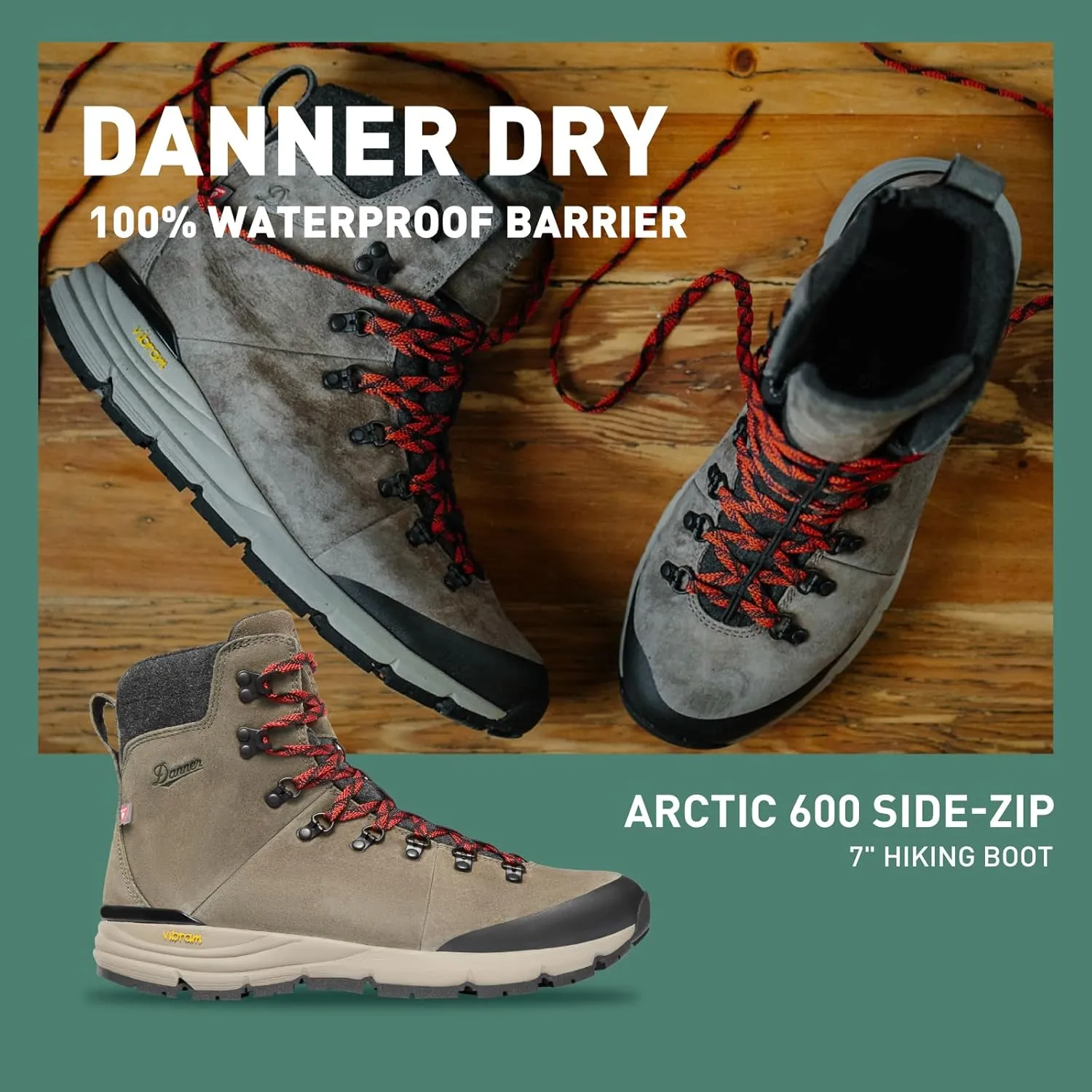 Danner Men's Arctic 600 Side-Zip 7'' 200G Waterproof Hiking Boot
