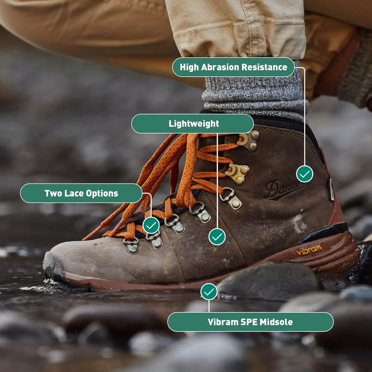 Danner Mountain 600 Hiking Boots for Women - Waterproof, Durable Suede Upper, Breathable Lining, Triple-Density Footbed & Vibram Traction Outsole