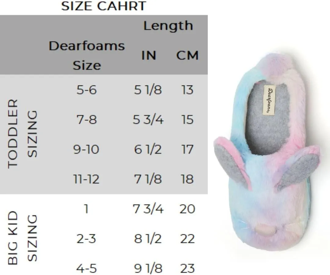 Dearfoams Easter Basket Stuffers Gifts for Kids Family Matching Fuzzy Bunny Slippers