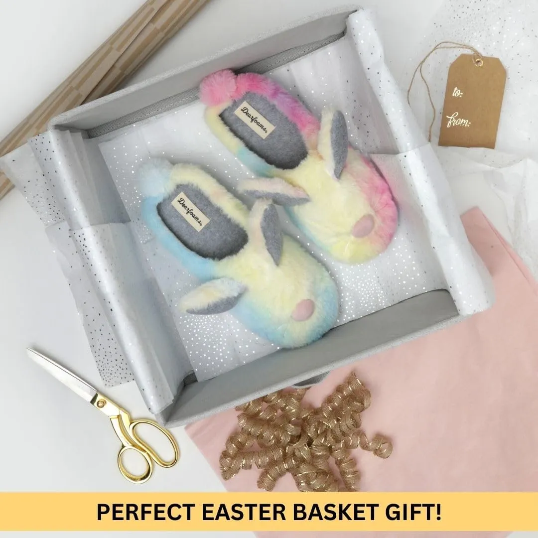 Dearfoams Easter Basket Stuffers Gifts for Kids Family Matching Fuzzy Bunny Slippers