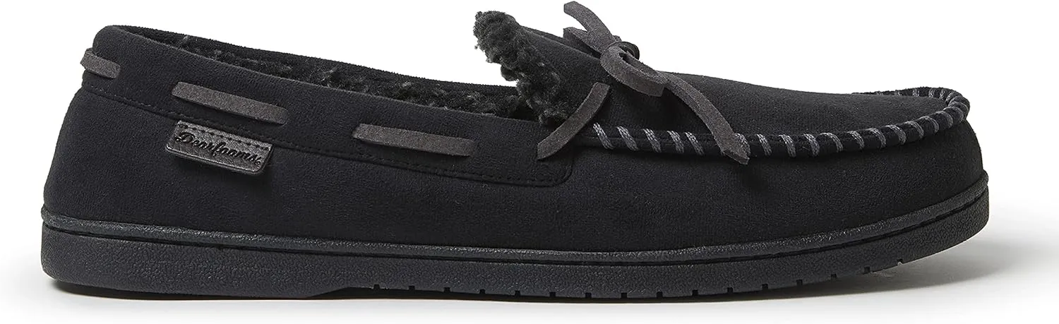 Dearfoams Gifts for Men, Dad, Brother, Husband - Men's Moccasin Slippers - Breathable Memory Foam Toby Men's Slipper